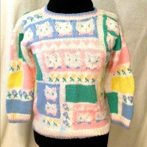 😸PRE-TEEN HAND-KNIT CAT SWEATER